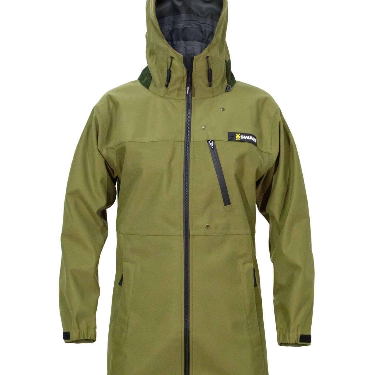 The Artemis ladies hunting jacket with quiet, waterproof, breathable fabric and a long-line cut for comfort and weather protection.