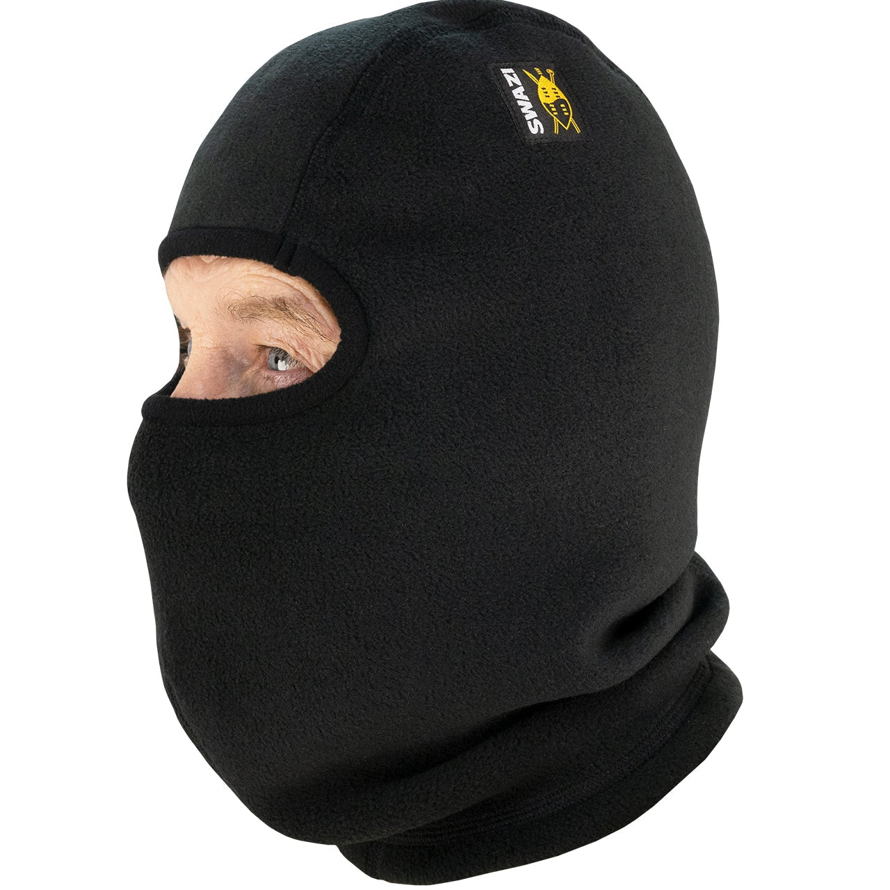 Swazi fleece balaclava providing warmth and camouflage for hunters.