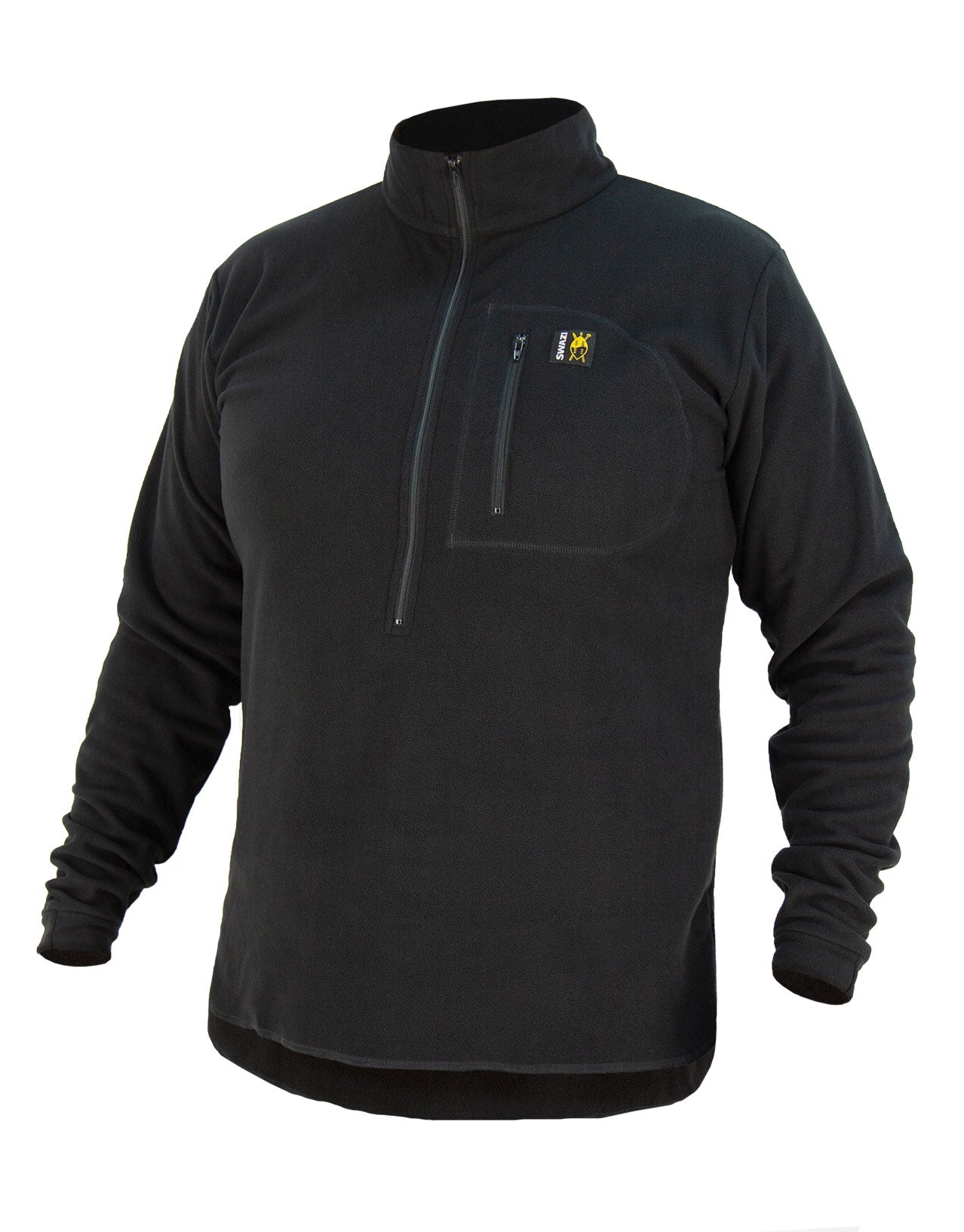 Swazi Micro Fleece Shirt fleece jumper with high collar, long back, and thumb loops for warmth and comfort