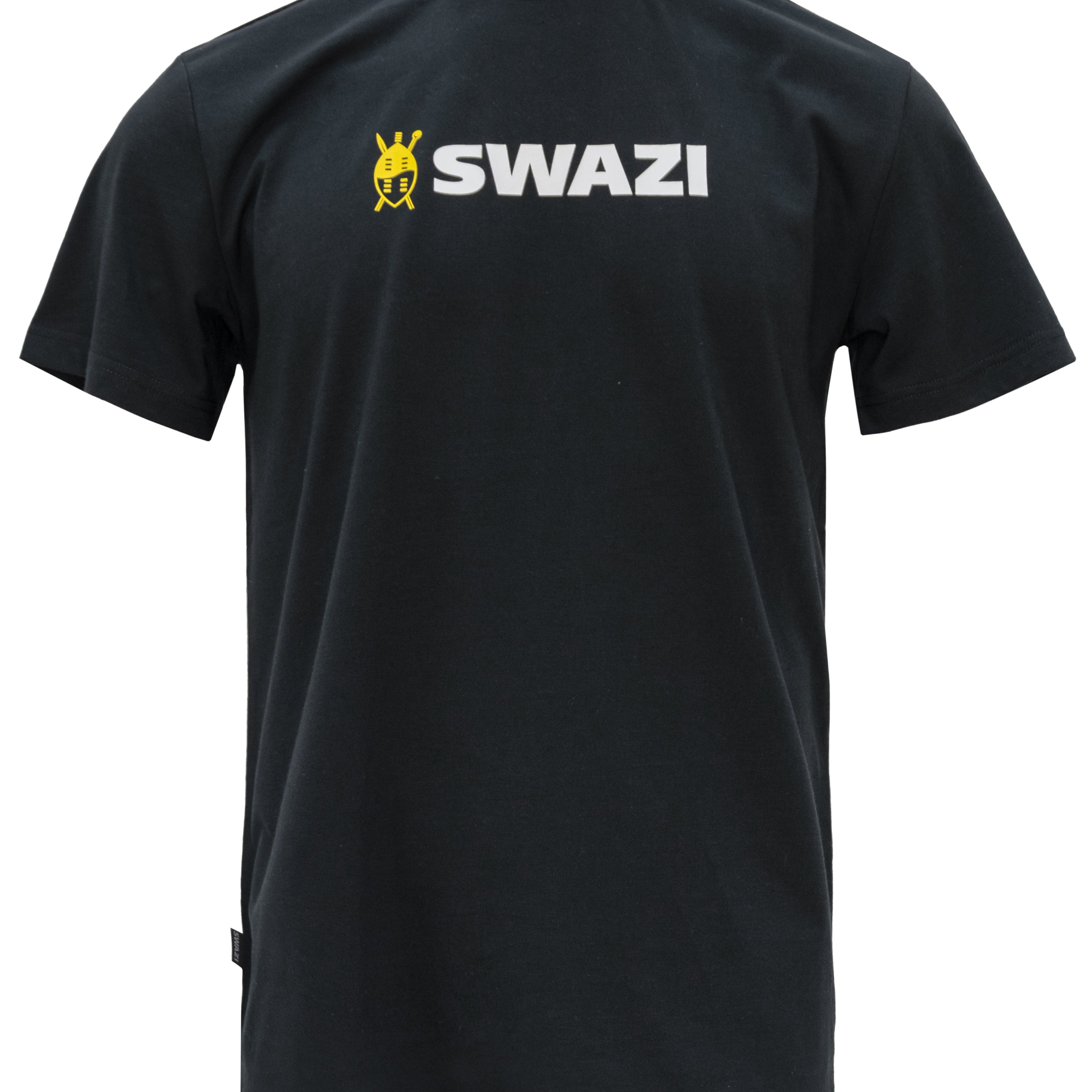 Men's Swazi t-shirt with logo, soft cotton-polyester blend for comfort.