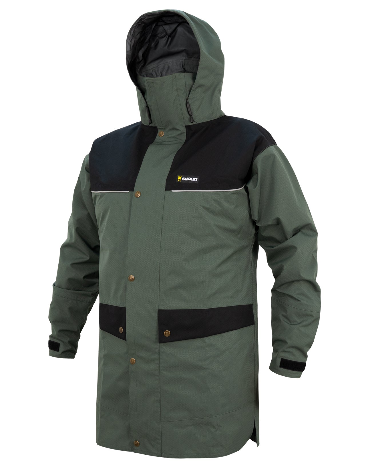 Swazi Torrent waterproof jacket, lightweight and windproof with deep pockets and storm flaps.