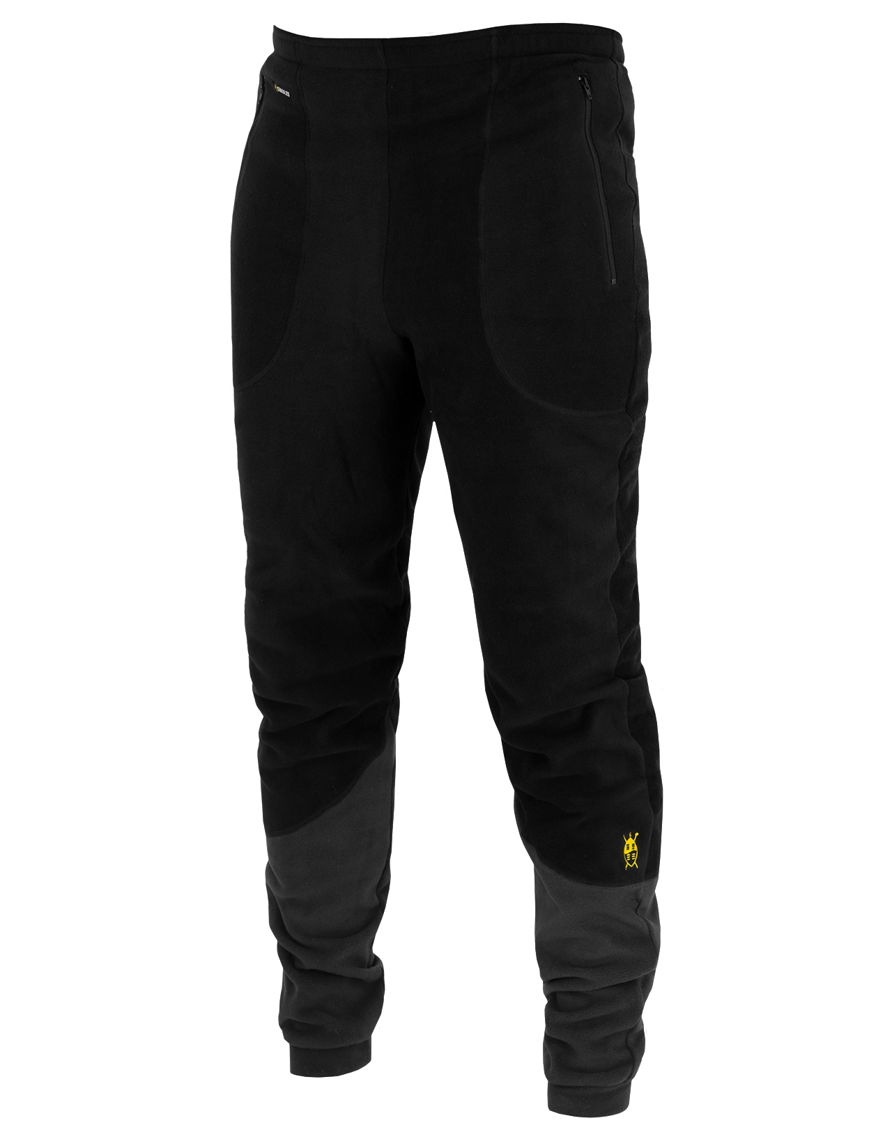 Swazi Huttie men's fleece trousers with zippered pockets, warm micro fleece fabric, and a snug fit for comfort indoors or outdoors.