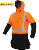 Swazi Karona high-visibility anorak with retro-reflective tape, structured hood, and waterproof fabric for tough conditions
