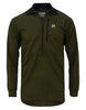 The Swazi Climb-Max long sleeve polo shirt with chest pocket and black collar for sun protection
