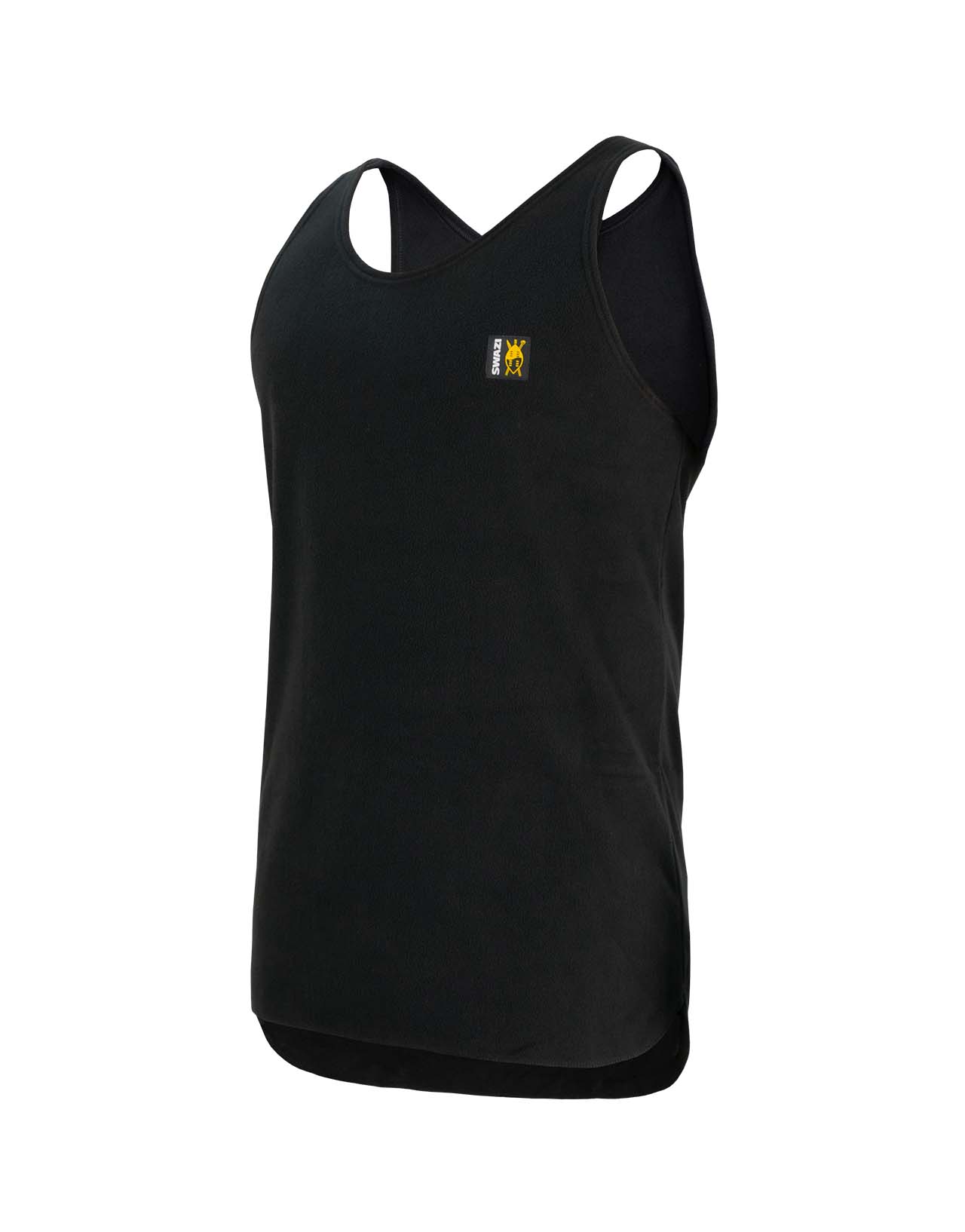 Swazi Micro Fleece men’s singlet with long back and soft, durable fabric for layering and core warmth
