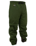 Swazi Torrent waterproof overtrousers with windproof and waterproof fabric, elastic waist, wide legs to fit over boots, and side openings for easy access to pockets.