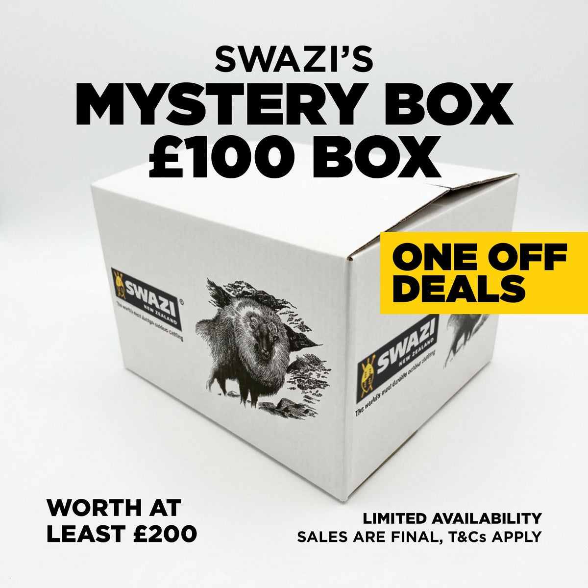 Swazi Mystery Box - 4 Items for £100! - swazi.com